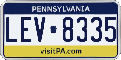 PA license plate LEV8335