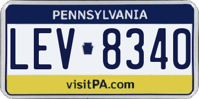 PA license plate LEV8340