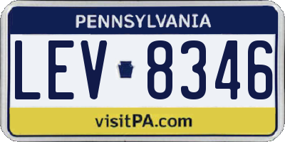 PA license plate LEV8346