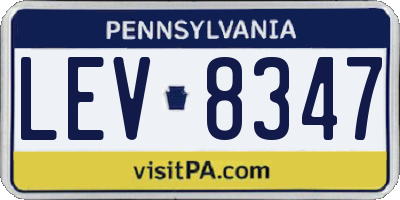 PA license plate LEV8347