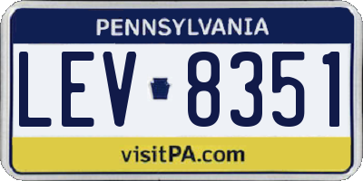 PA license plate LEV8351