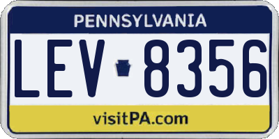 PA license plate LEV8356