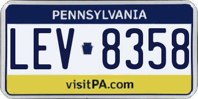 PA license plate LEV8358