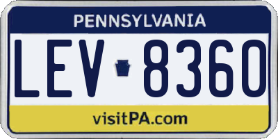 PA license plate LEV8360