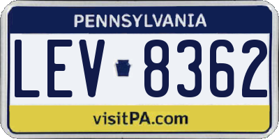 PA license plate LEV8362