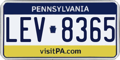 PA license plate LEV8365