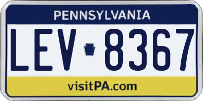 PA license plate LEV8367