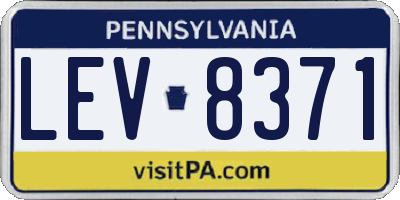 PA license plate LEV8371
