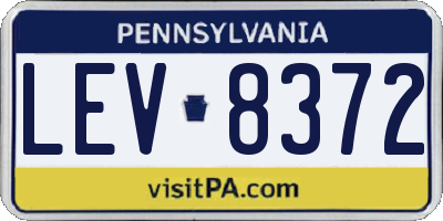 PA license plate LEV8372