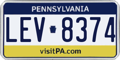 PA license plate LEV8374