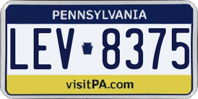 PA license plate LEV8375