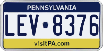 PA license plate LEV8376