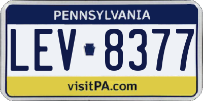 PA license plate LEV8377