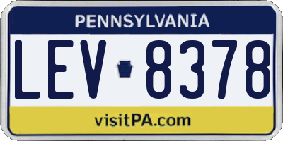 PA license plate LEV8378