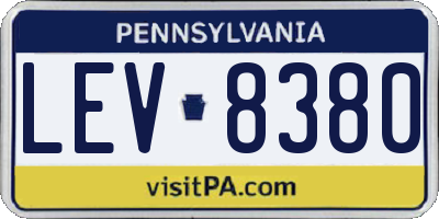 PA license plate LEV8380