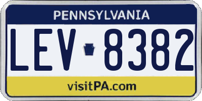 PA license plate LEV8382
