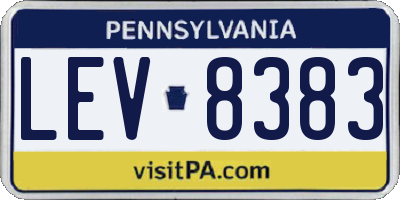 PA license plate LEV8383