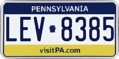PA license plate LEV8385