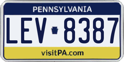 PA license plate LEV8387