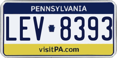 PA license plate LEV8393