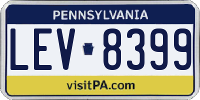 PA license plate LEV8399