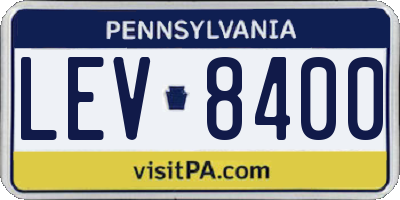 PA license plate LEV8400
