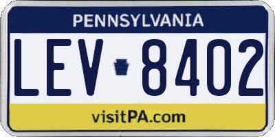 PA license plate LEV8402