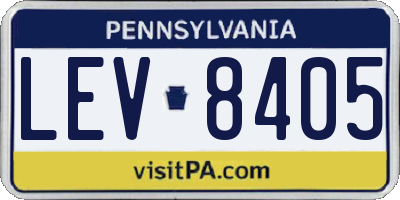 PA license plate LEV8405