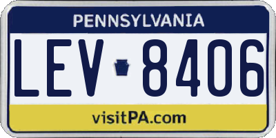PA license plate LEV8406