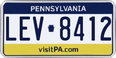 PA license plate LEV8412
