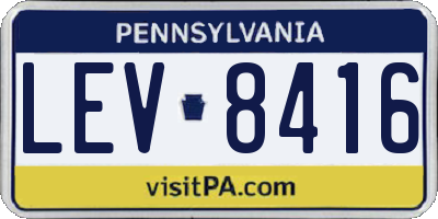 PA license plate LEV8416