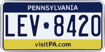 PA license plate LEV8420