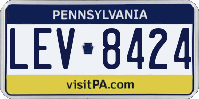 PA license plate LEV8424