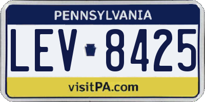 PA license plate LEV8425