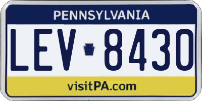 PA license plate LEV8430
