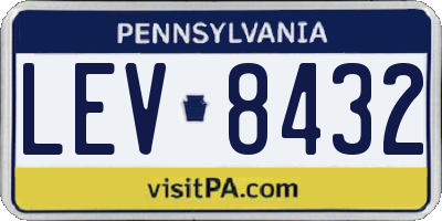 PA license plate LEV8432
