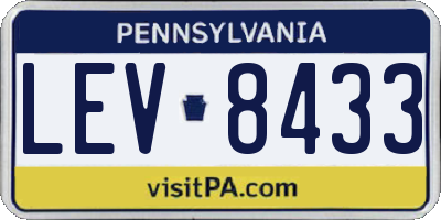 PA license plate LEV8433
