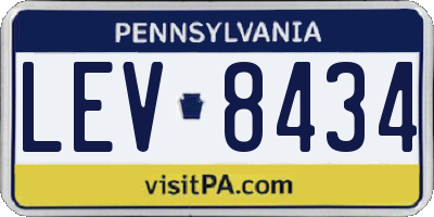PA license plate LEV8434