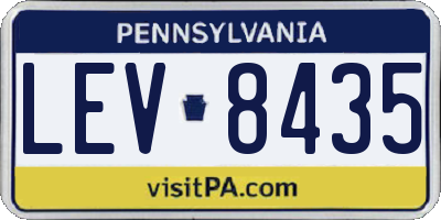 PA license plate LEV8435