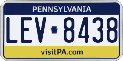 PA license plate LEV8438