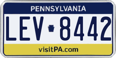 PA license plate LEV8442