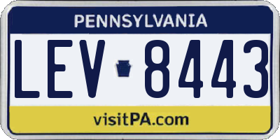 PA license plate LEV8443