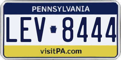 PA license plate LEV8444