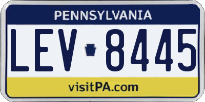 PA license plate LEV8445