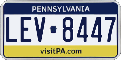 PA license plate LEV8447