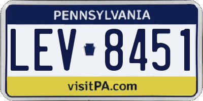 PA license plate LEV8451