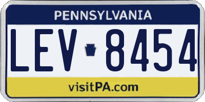 PA license plate LEV8454