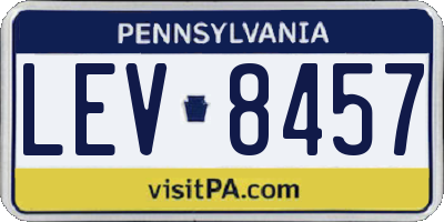 PA license plate LEV8457