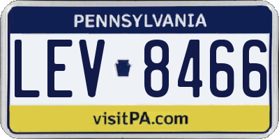 PA license plate LEV8466