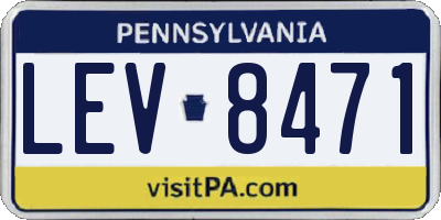 PA license plate LEV8471